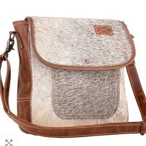 NWT Genuine  Leather Grey shoulder bag